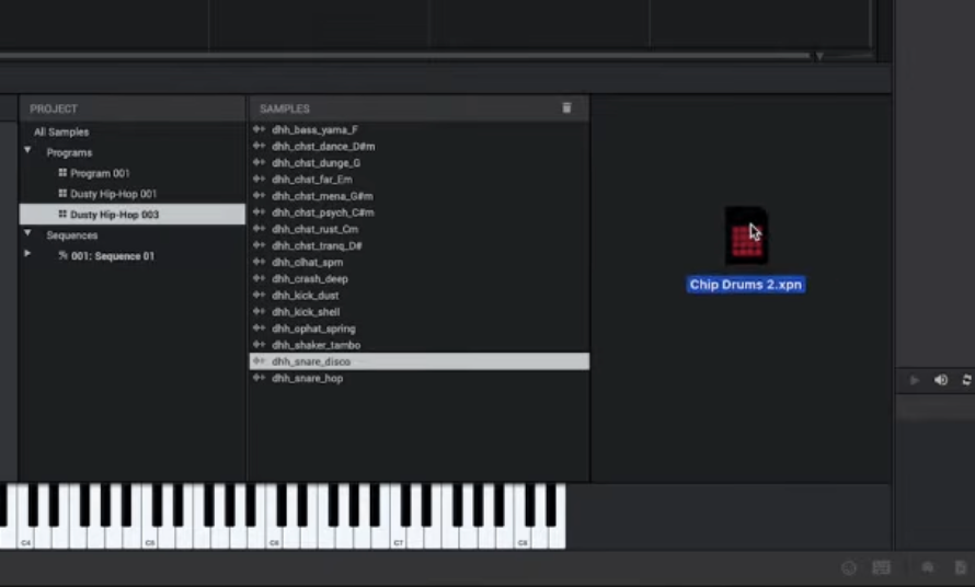 MPC desktop software Expansion Browser showing the freshly imported Expansion with its artwork and kit list.