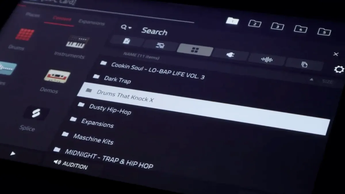 The MPC browser with a Kit Maker kit selected and its preview playing