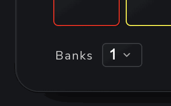 The Banks dropdown under the pads