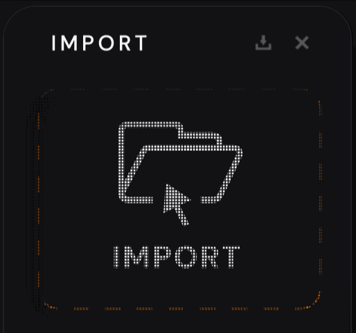 The Import panel: drag folders onto the drop zone