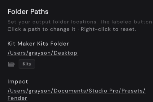Preferences: Folder Paths