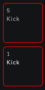 Pad 1 is a priority pad (bright label); pad 5 is not (grey label)